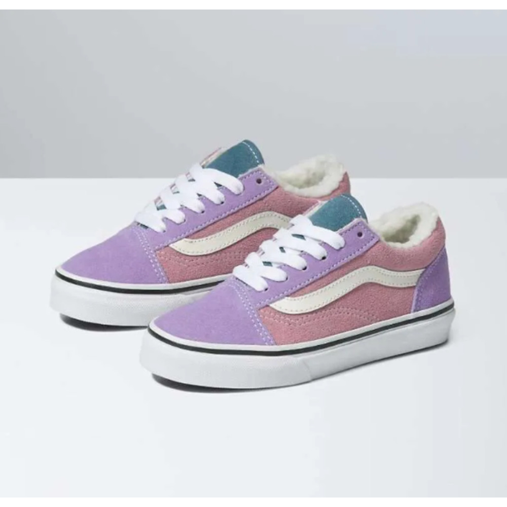 NEW Vans Unisex Youth Old Skool Shoe Suede/Sherpa Multi Color Block Size 11.0UY